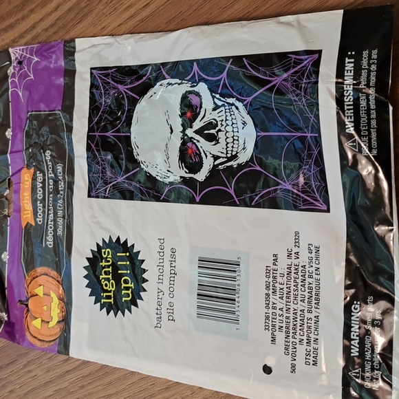 Light Up Door Cover Skull Halloween Items Unisex